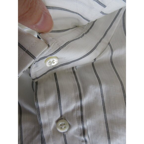 Canali Shirt 18 1/2 Button Down Striped French Cuffs Woven Italy XXL * - Picture 12 of 13